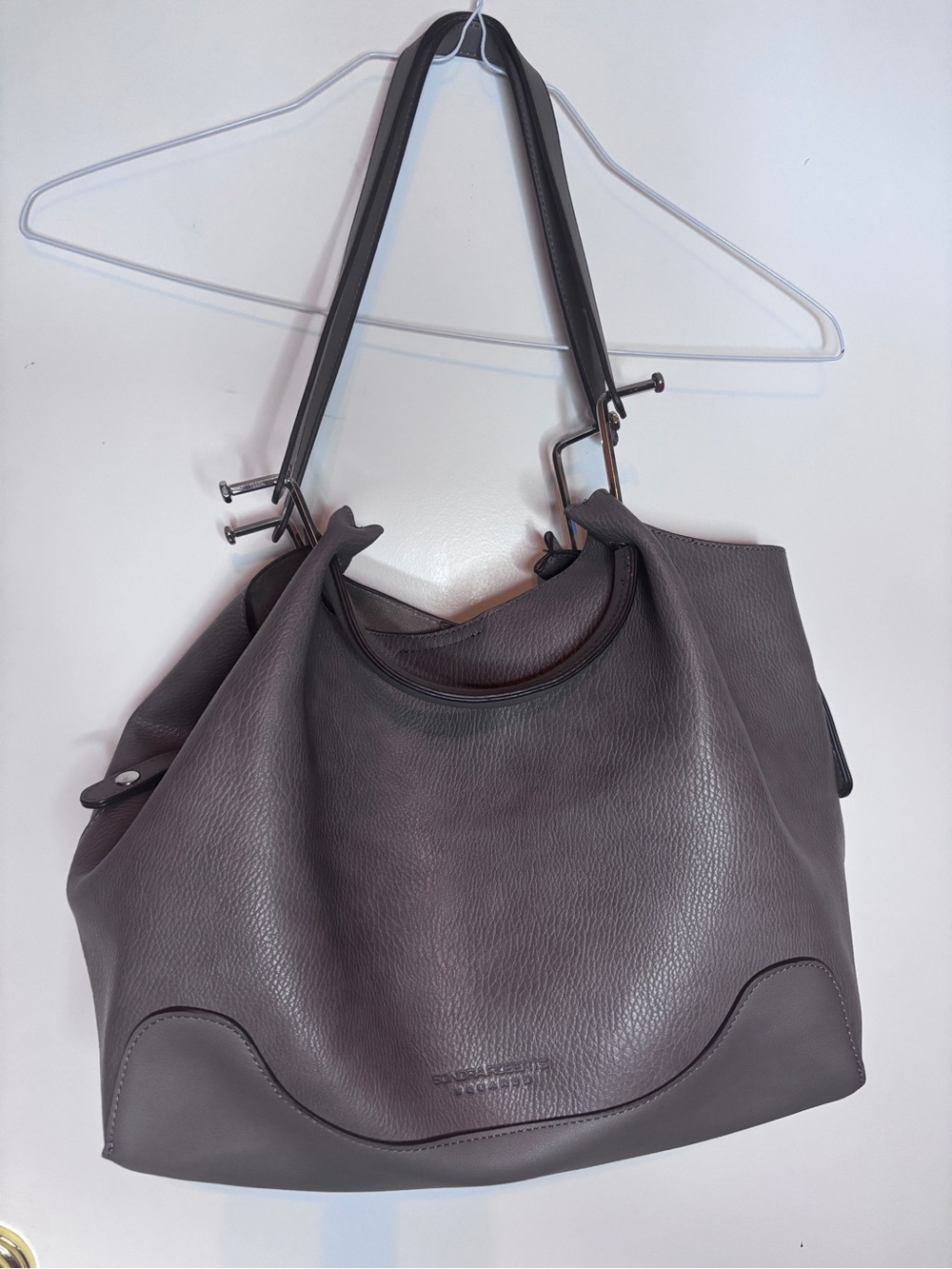 Sondra Roberts Pebbled Vegan Leather Shoulder Bag in Gray